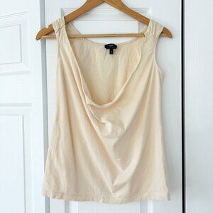 Talbots Petites Super Soft Pima Cotton Drape Neck Tank Top Beige Size P EUC